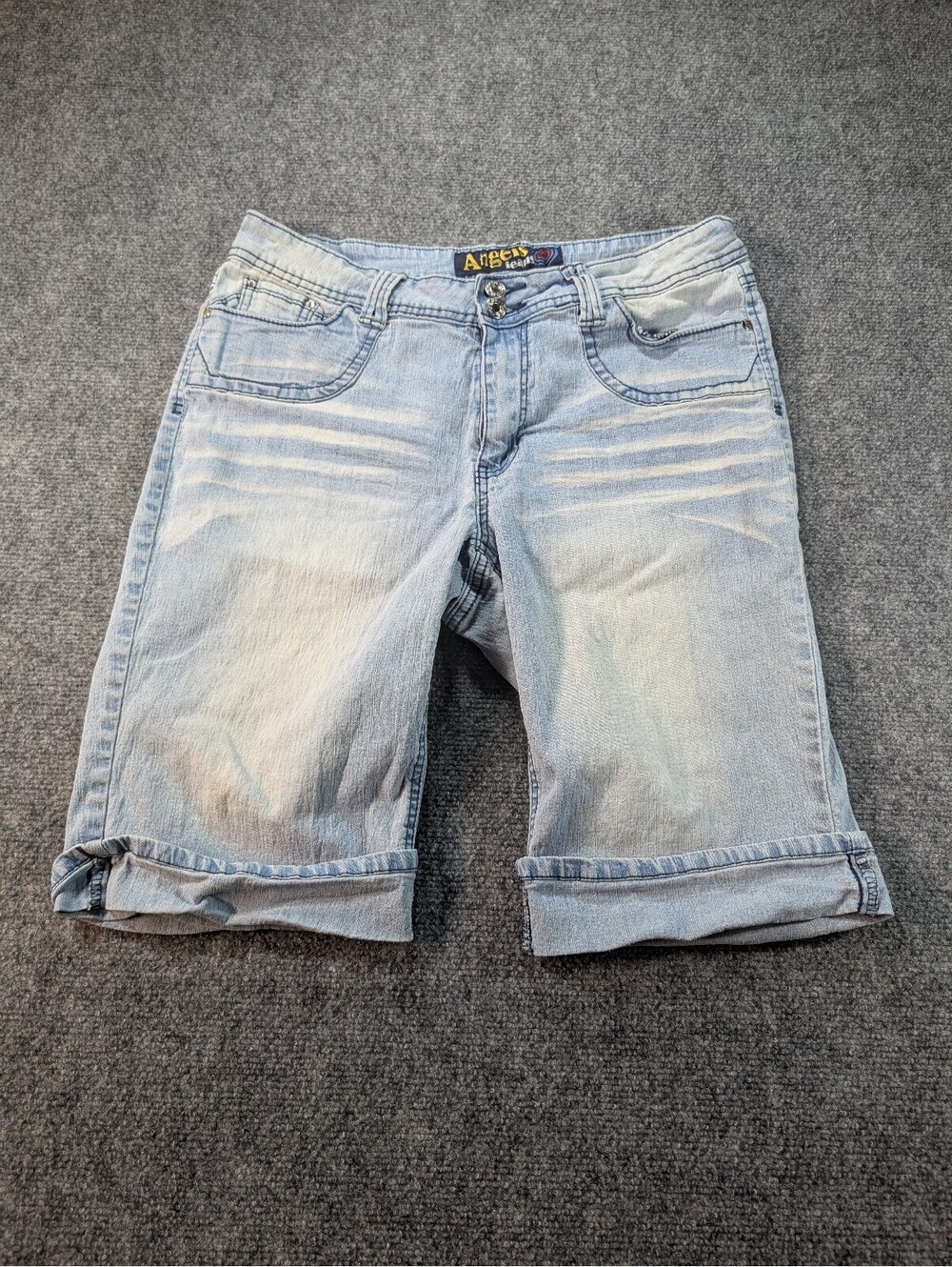Angels Jeans Women's 16 Light Wash Denim Bermuda Shorts Vintage Y2K
